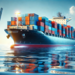 Navire cargo transportant des marchandises : commerce maritime mondial